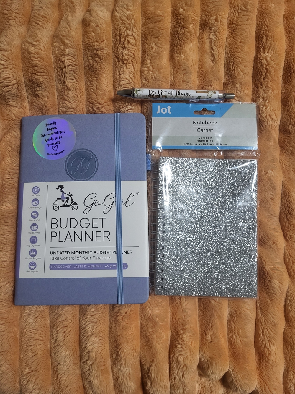 Budget Planner & Glitter Notebook